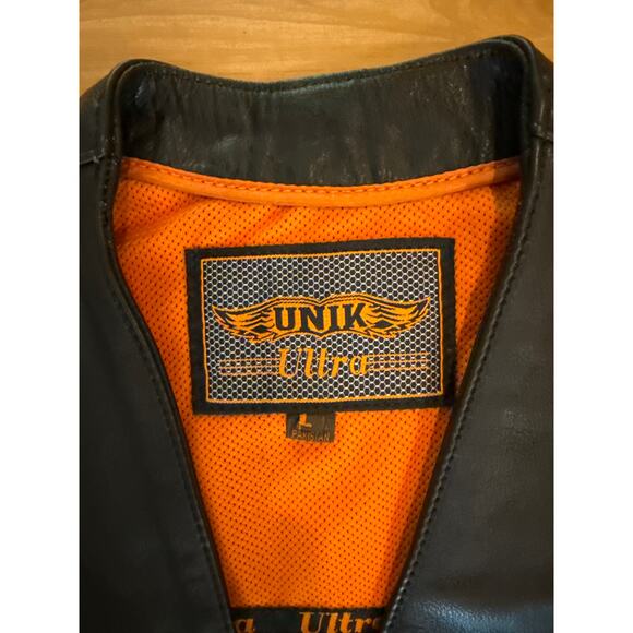 UNIK WOMEN'S MOTORCYCLE LEATHER VEST Side Laced Size Large Lined - Picture 2 of 7